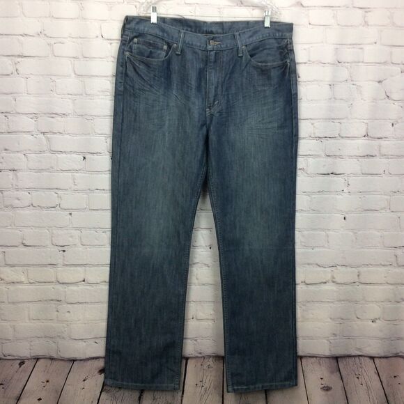 Levi's 514 Jeans Men's Size 38x32 Blue Med Wash Stretch Straight Leg Festival - Picture 6 of 10
